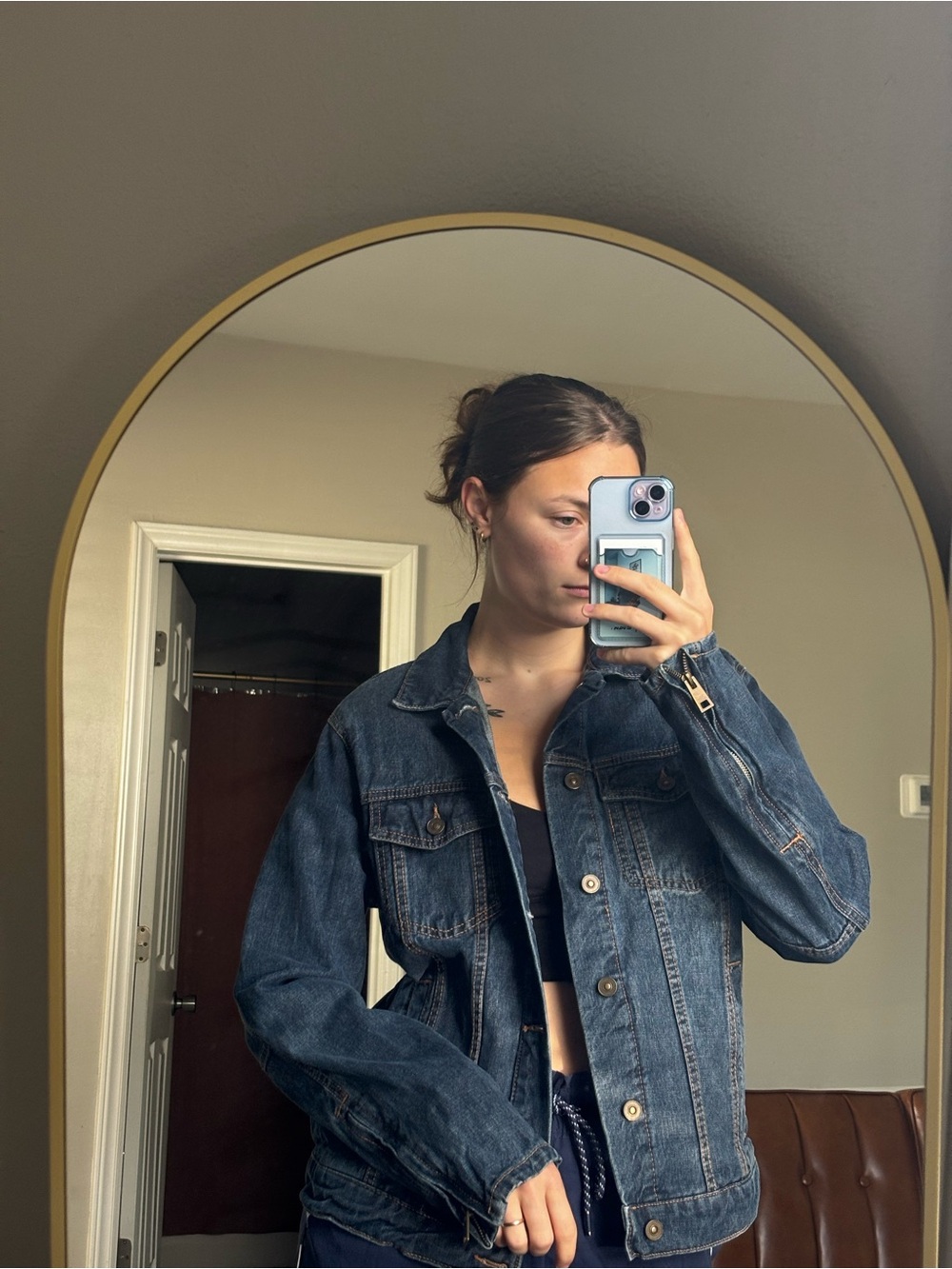 Forever 21 Dark Blue Denim Trucker Jacket